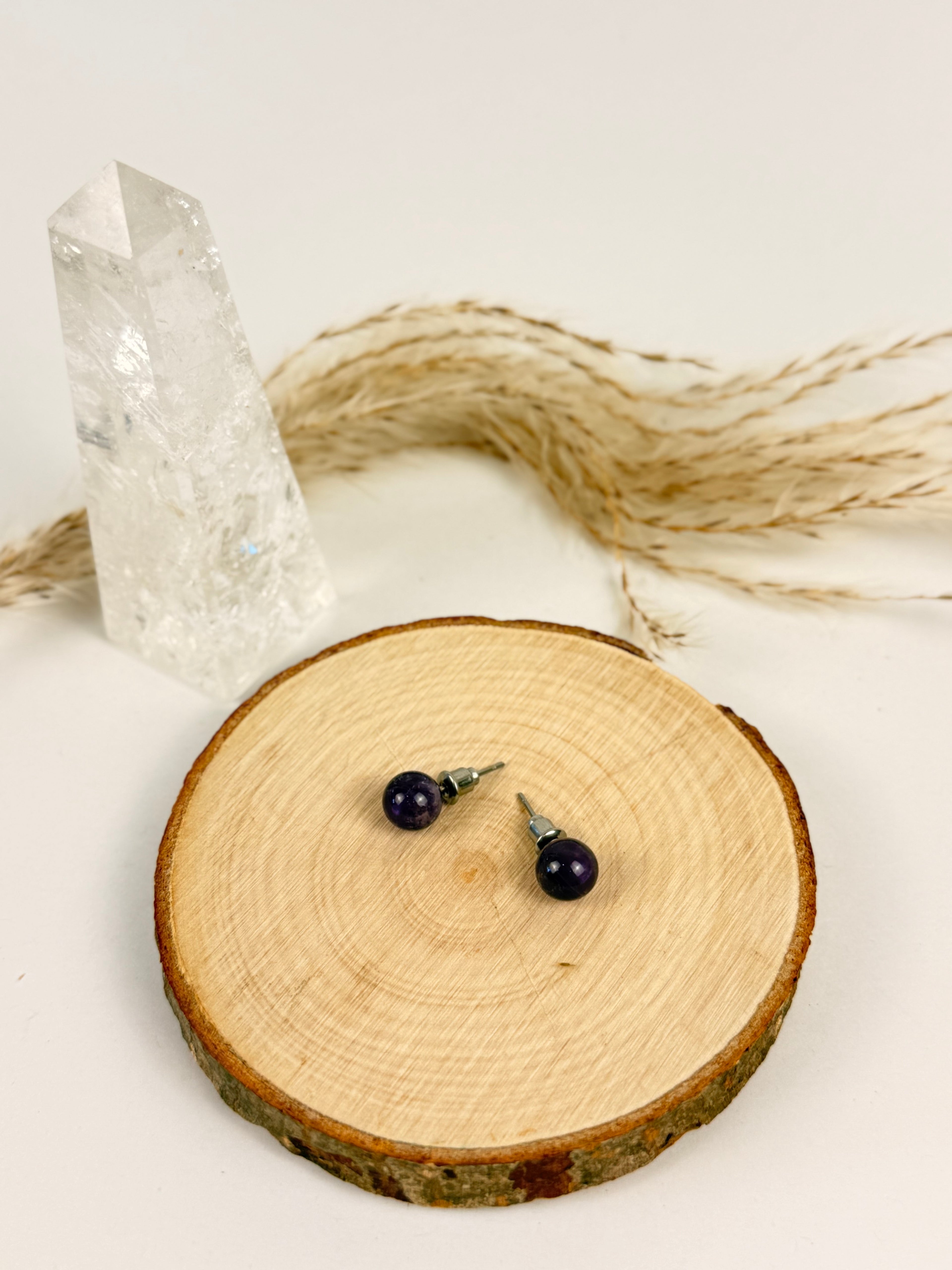 Ohrringe Amethyst 8mm Detail