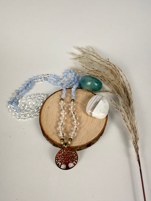 My Truth Mala Chalcedon Bergkristall